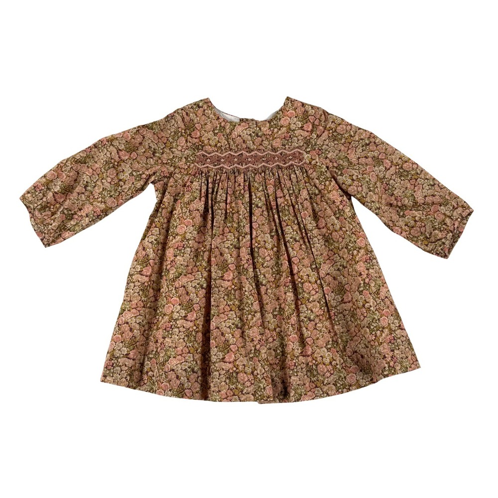 NWT Bonpoint Paris Félicie Dress 12M Liberty Floral Smocked Baby Girl Pink